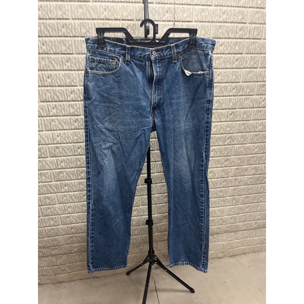 Levis 505 Regular Fit Straight Leg Mens Jeans Blue Denim W36 L30 Medium Wash